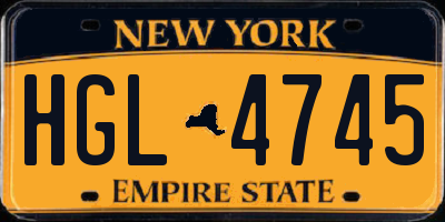 NY license plate HGL4745