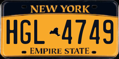NY license plate HGL4749