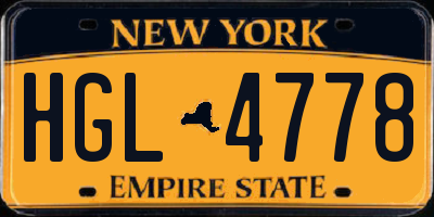 NY license plate HGL4778
