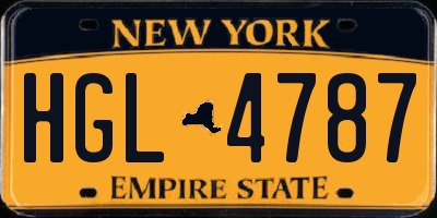 NY license plate HGL4787
