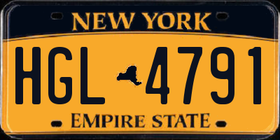 NY license plate HGL4791