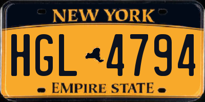 NY license plate HGL4794