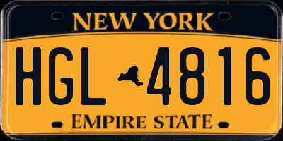 NY license plate HGL4816