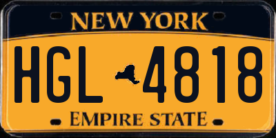 NY license plate HGL4818
