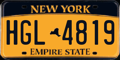 NY license plate HGL4819