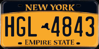 NY license plate HGL4843