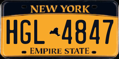 NY license plate HGL4847