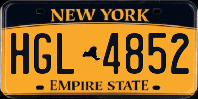 NY license plate HGL4852