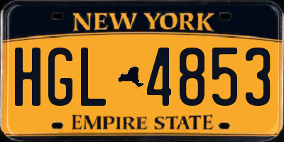 NY license plate HGL4853