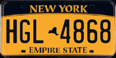 NY license plate HGL4868