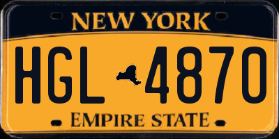 NY license plate HGL4870