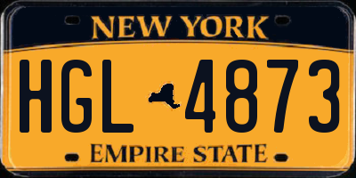 NY license plate HGL4873