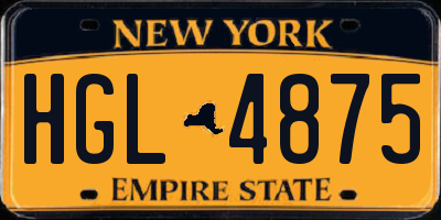 NY license plate HGL4875