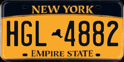 NY license plate HGL4882