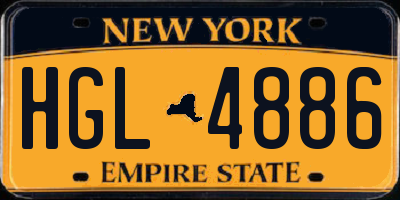 NY license plate HGL4886