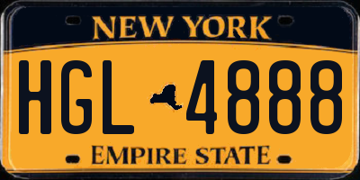 NY license plate HGL4888