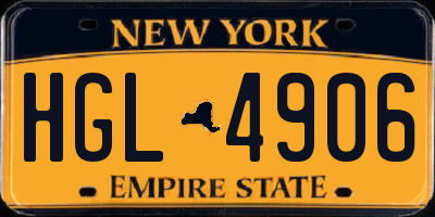 NY license plate HGL4906