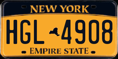 NY license plate HGL4908