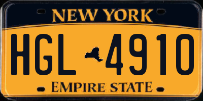 NY license plate HGL4910
