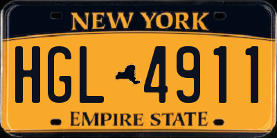 NY license plate HGL4911