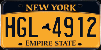 NY license plate HGL4912