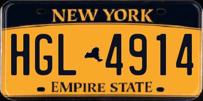 NY license plate HGL4914