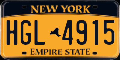 NY license plate HGL4915