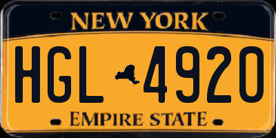 NY license plate HGL4920