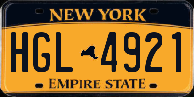 NY license plate HGL4921