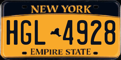 NY license plate HGL4928