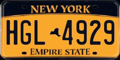 NY license plate HGL4929