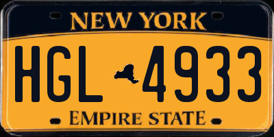 NY license plate HGL4933