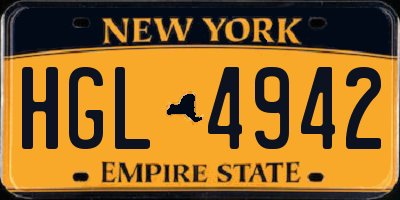 NY license plate HGL4942
