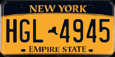 NY license plate HGL4945