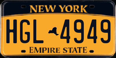NY license plate HGL4949