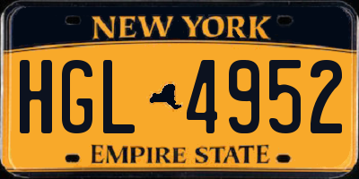 NY license plate HGL4952