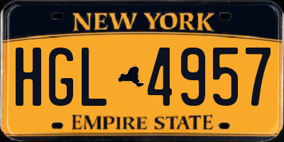 NY license plate HGL4957