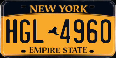 NY license plate HGL4960