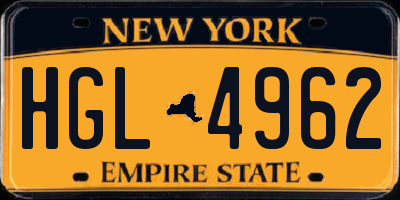 NY license plate HGL4962