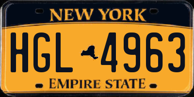 NY license plate HGL4963