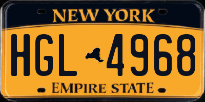 NY license plate HGL4968