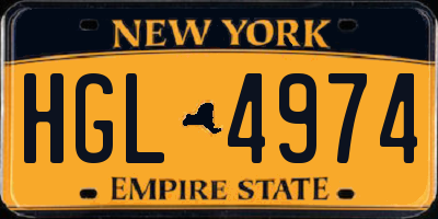 NY license plate HGL4974