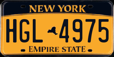 NY license plate HGL4975