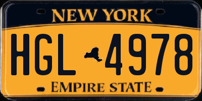 NY license plate HGL4978