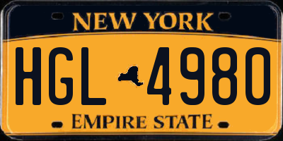 NY license plate HGL4980