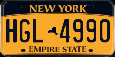 NY license plate HGL4990