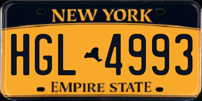 NY license plate HGL4993