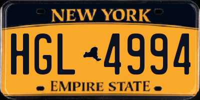 NY license plate HGL4994