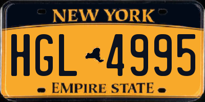 NY license plate HGL4995