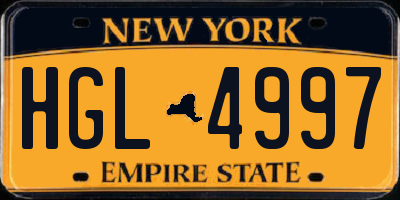 NY license plate HGL4997